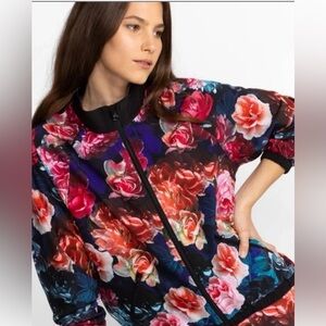 Johnny Was NWOT Multicolor Floral Bomber Jacket Size M